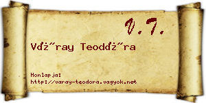 Váray Teodóra névjegykártya